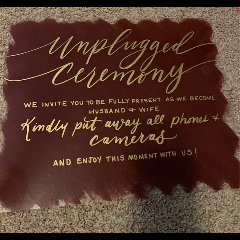 Unplugged Wedding Sign